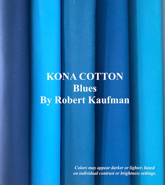 KONA COTTON Solids in BLUES Blue Fabric Solid by Robert Etsy