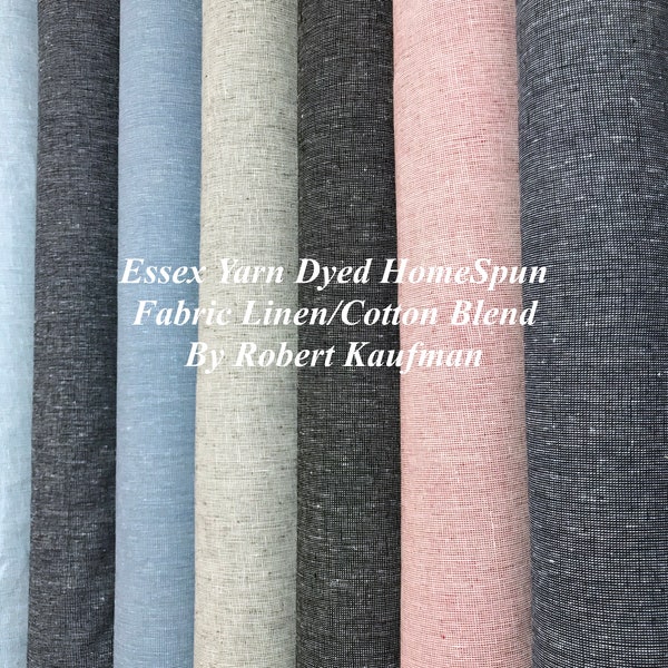 Essex Yarn Dyed Homespun Linen Cotton Blend ; Fabric by Robert Kaufman -Pls See All Photos -Read Description