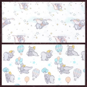 DUMBO Fabric Licensed Disney by Camelot CHOOSE COLOR ; 100% Quilt Cotton ; Pls See Photo (Read Description) Dumbo in flight almost sold out