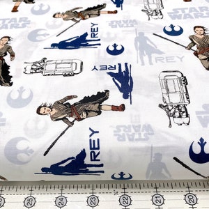 STAR WARS Force Awakens REY 100% Quilt Cotton Fabric Starwars Official Licensed Camelot Disney