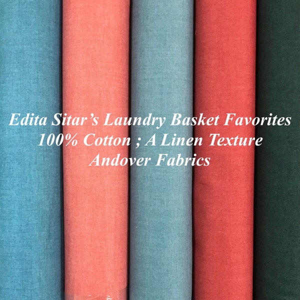 Edyta Sitar's Linen Texture 100% Quilt Cotton Fabric ; Laundry Basket Quilt; Look of Linen; Choose Color; Please See Photos-Read Description