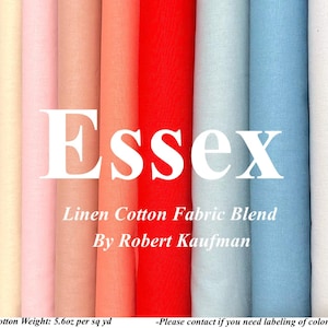 Essex Fabric By Robert Kaufman Linen Cotton Blend by Yard E014 Basics Choose Color Pls Read Full Description View All Photos Solid Essex