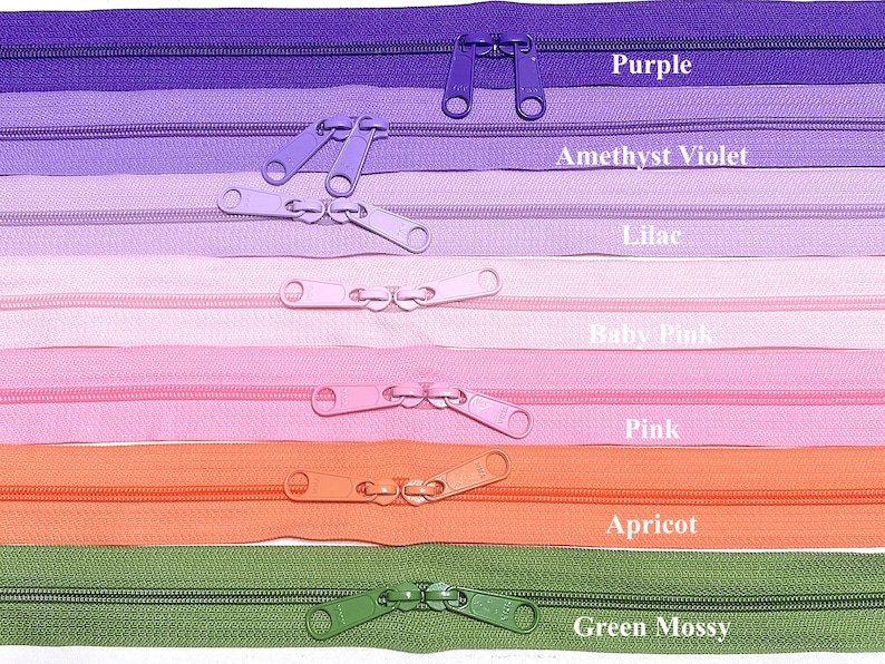 YKK Double Pull Handbag Zipper 30 or 18 Inch Long Pulls 4.5 Backpack Purse bild 4