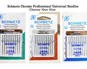 Schmetz Chrome Universal Sewing Machine Needles - 10 Pack (70/10; 80/12; 90/14)