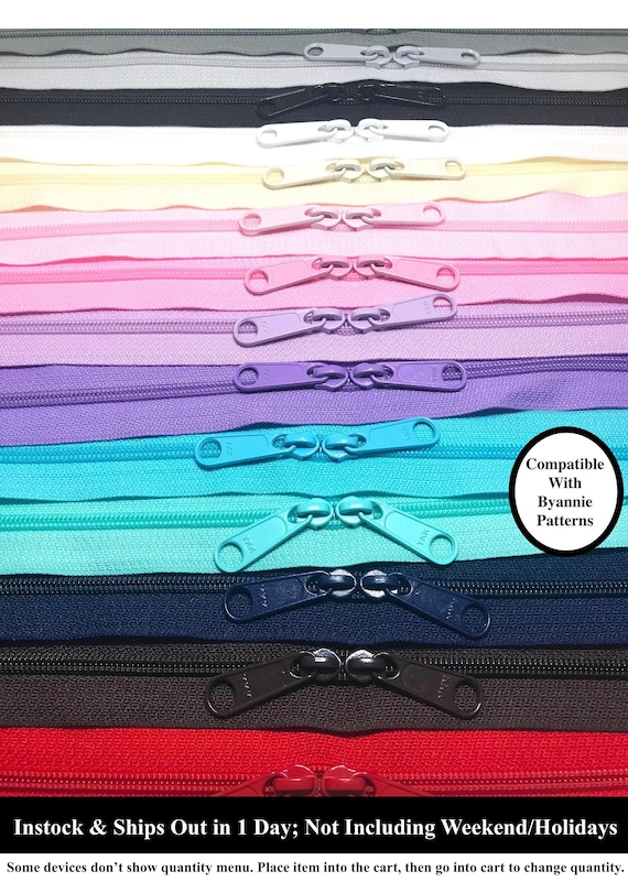 YKK Double Pull Handbag Zipper 30 or 18 Inch Long Pulls 4.5 Backpack Purse