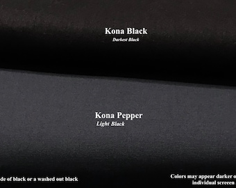 KONA Cotton PEPPER Sold Fabric (Light-Black ) By Robert Kaufman; K001-359 100% Quilt Cotton ; Pls See All Photos-Read Description