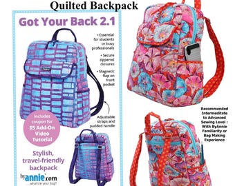 Backpack Sewing Quilt Pattern: ByAnnie Got Your Back 2.1 Intermediate - Advanced