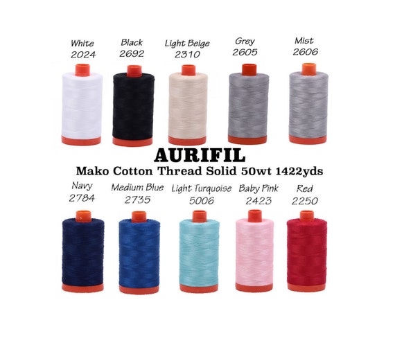 Mako Cotton Thread (50wt), Aurifil - Dark Navy