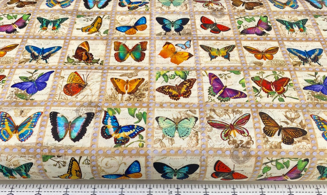 Robert Kaufman LIBRARY OF RARITIES Fabric Butterfly Vintage 100 Quilt