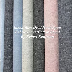 Essex Yarn Dyed Homespun Linen Cotton Blend Fabric by Robert Kaufman