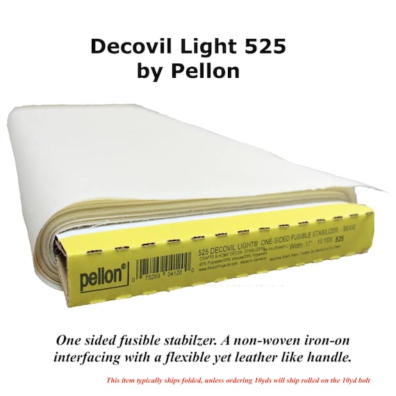 Decovil Light 525 Non-Woven Interfacing w Leather-Like Handle Pellon 17" WIDE Ships Folded