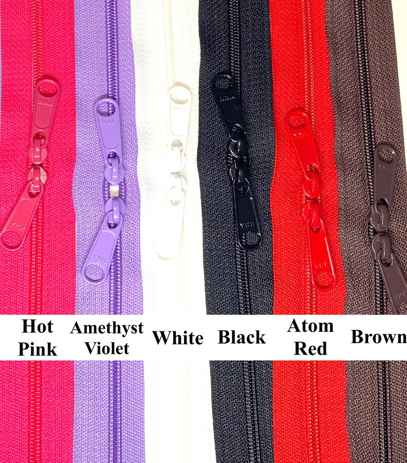 YKK Double Pull Handbag Zipper 30 or 18 Inch Long Pulls 4.5 Backpack Purse bild 2