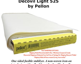 Decovil Light 525 Non-Woven Interfacing with Leather-Like Handle by Pellon 17" WIDE ; SEE VIDEO & Photos/Shipping Options- Read Description