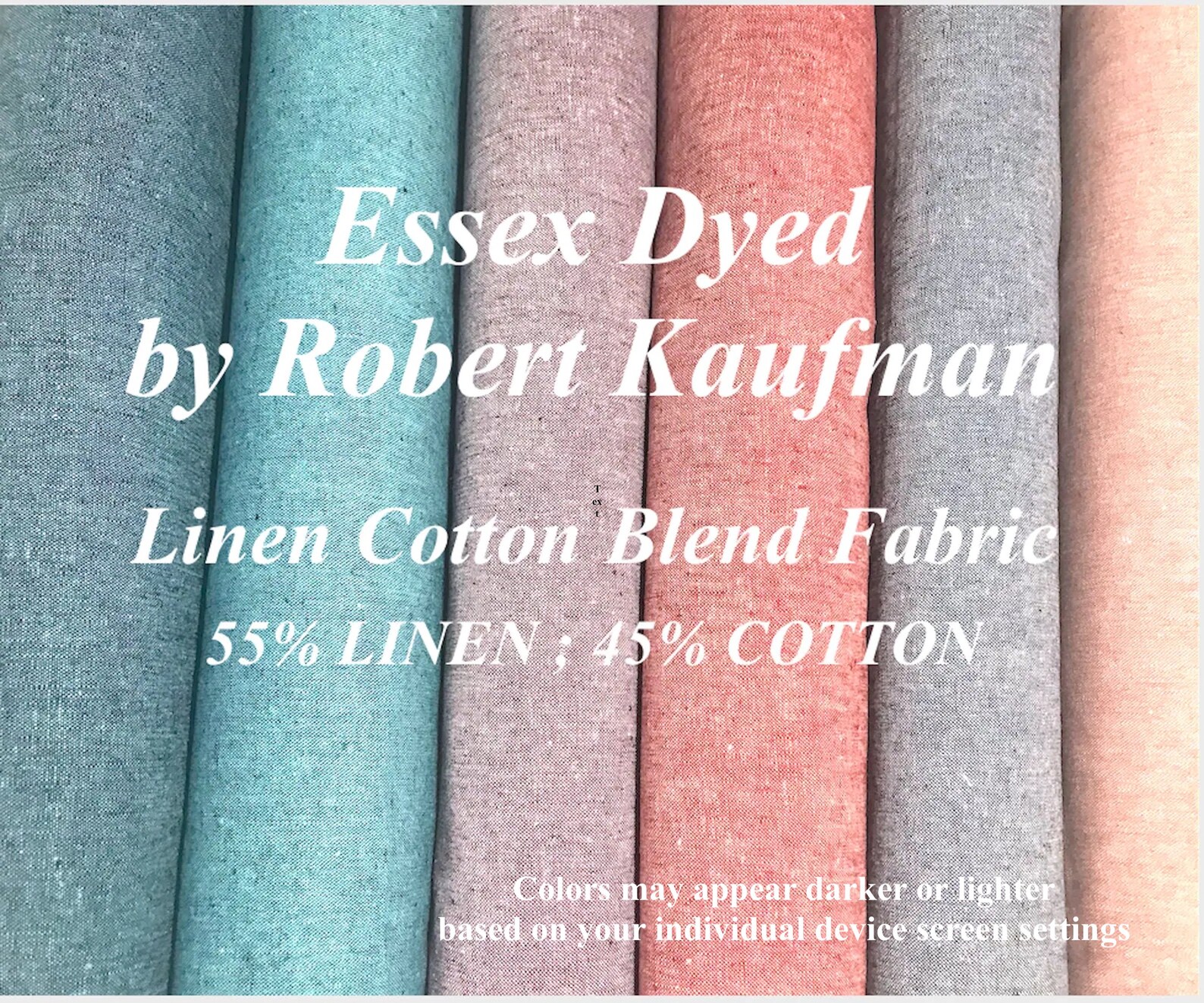 ESSEX YARN DYED Linen Cotton Blend Fabric by Robert Kaufman Etsy