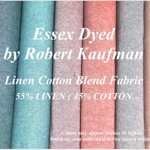 Robert Kaufman ESSEX Yarn Dyed Linen Cotton Blend Fabric by Etsy