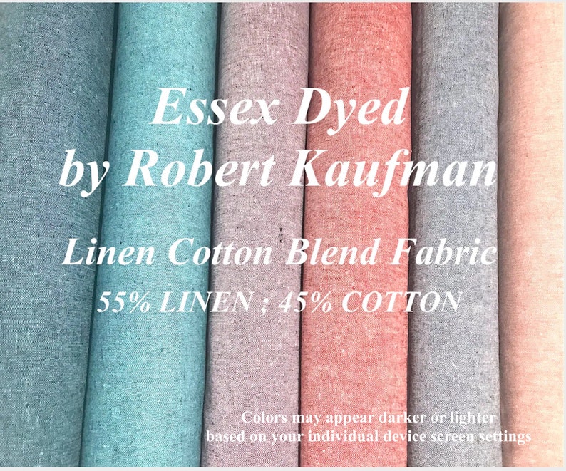 ESSEX YARN DYED Linen Cotton Blend Fabric by Robert Kaufman Etsy