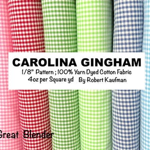 Tela Carolina Gingham: Algodón teñido en hilo de 1/8" - Robert Kaufman imagen 1