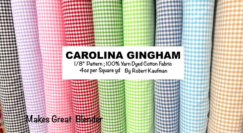 Tela Carolina Gingham: Algodón teñido en hilo de 1/8" - Robert Kaufman imagen 1