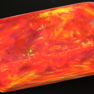 Oparex Opal 505g OLP331 Phoniex Flame Imitation Opal Rough Block Stone with Aurora / Nebula Pattern for handmade opal jewelry pendant