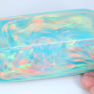 Oparex Opal 494g OLP303 Dreamy Green Imitation Opal Rough Block Stone with Aurora / Nebula Pattern for resin doublet ring handmade jewelry