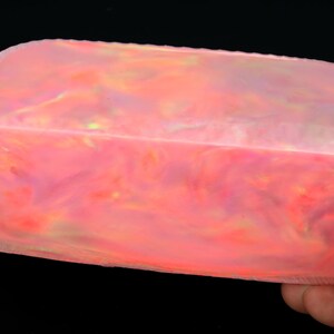 Oparex Opal 527g OLP324 Fantasy Salmon Pink Imitation Opal Rough with Aurora / Nebula Pattern for resin wooden handmade jewelry