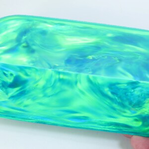 Oparex Opal 491g OLP311 Moon Green Imitation Opal Rough with Aurora / Nebula Pattern for wood ring and pendant (Made by Kyocera)