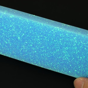 OLP406 Oparex Glitter Opal Block: Light Blue Pinfire Stone for Carving, Inlay (122g)