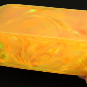 Oparex Opal 518g OLP346 Nebula Yellow Imitation Opal Rough Block Stone with Aurora / Nebula Pattern for wood carving ring pendant jewelry