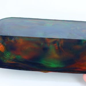 Oparex Opal 454g OLP390 Aurora Black Imitation Opal Rough Block Stone with Aurora / Nebula Pattern for DIY wood pendant (Made by Kyocera)