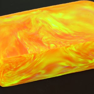 Oparex Opal 502g OLP367 Yellow Sunset Imitation Opal Rough Block Stone with Aurora / Nebula Pattern for wood carving pendant