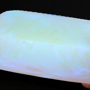 Oparex Opal 492g OLP300 Mist White Imitation Opal Rough Block Stone with Aurora / Marble Pattern for handmade opal ring and pendant