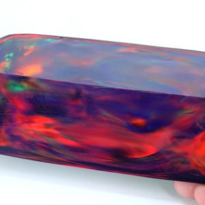 Oparex Opal 474g OLP376 Violet Dream Purple Imitation Opal Rough Block Slab with Aurora / Nebula Pattern for handmade opal pendant
