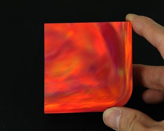 Oparex Opal 130g OLP331 Phoniex Flame Imitation Opal Rough Block Stone with Aurora / Nebula Pattern for handmade opal jewelry pendant