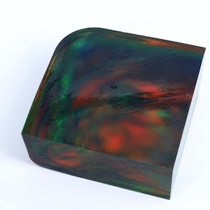 Oparex Opal 123g OLP389 Evil Flame Imitation Opal Rough Stone Block with Aurora / Nebula Pattern for DIY wood pendant (Made by Kyocera)