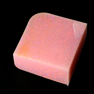 Oparex Opal 124g OLP424 Glitter Opal Salmon Pink Imitation Opal Rough Block Stone with Glitter / Pinfire Pattern for stone carving