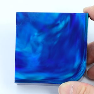 Oparex Opal 117g OLP350 Deep Ocean Imitation Opal Rough Stone Block with Aurora / Nebula Pattern resin handmade jewelry (Made by Kyocera)