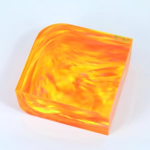 Oparex Opal 128g OLP367 Yellow Sunset Imitation Opal Rough Block Stone with Aurora / Nebula Pattern for wood carving pendant