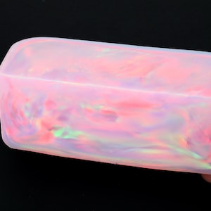 Oparex Opal 424g OLP383 Sakura Pink Imitation Opal Rough Block Stone with Aurora / Nebula Pattern for handmade jewelry ring and pendant