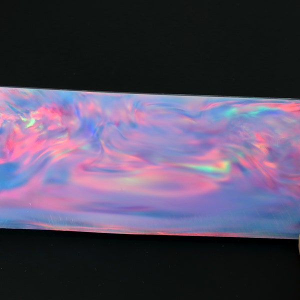 Oparex Opal 5mm Slice OLP338 Dreamy Lavender Imitation Opal block with Aurora / Nebula Pattern for DIY wood pendant and opal doublet 1