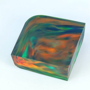 Oparex Opal 127g OLP334 Lava Black Imitation Opal Rough Block Slab with Aurora / Nebula Pattern for carving and jewelry ring and pendant