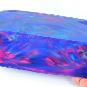 Oparex Opal 505g OLP375 Blue Sunset Imitation Opal Rough Block Stone with Aurora Nebula Pattern for handmade opal jewelry ring and pendant