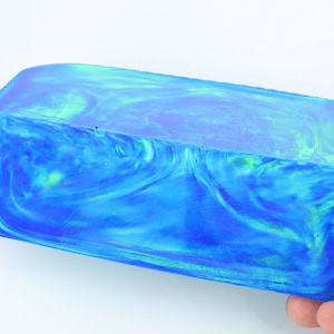 Oparex Opal 495g OLP305 Heavenly Blue Imitation Opal Rough Block Stone with Aurora / Nebula Pattern for resin handmade jewelry
