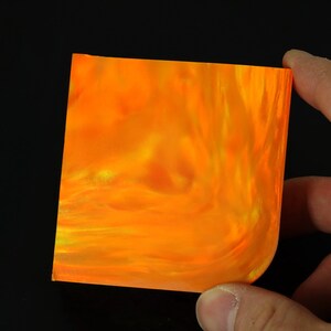Oparex Opal 128g OLP366 Yellow Sunset Imitation Opal Rough Block Stone with Aurora / Nebula Pattern for wood carving pendant