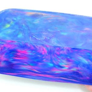 Oparex Opal 546g OLP375 Blue Sunset Imitation Opal Rough Block Stone with Aurora Nebula Pattern for handmade opal jewelry ring and pendant