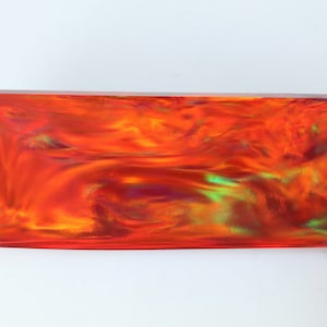 Oparex Opal 5mm OLP345 Dear Ruby Red Imitation Opal Slice Stone with Aurora / Nebula Pattern for wooden resin jewelry 2