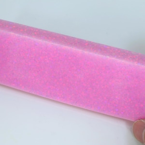 Oparex Opal 104g OLP422 Glitter Opal Pink Imitation Opal Block Stone Rough with Glitter / Pinfire Pattern for stone carving and inlay 3