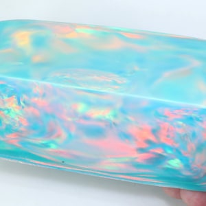 Oparex Opal 533g OLP303 Dreamy Gree Imitation Opal Rough Block Stone with Aurora / Nebula Pattern for resin doublet ring handmade jewelry