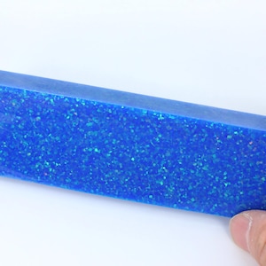 Oparex Opal 98g OLP405 Glitter Opal Blue Imitation Opal Block Stone Rough with Glitter / Pinfire for stone carving and inlay jewelry