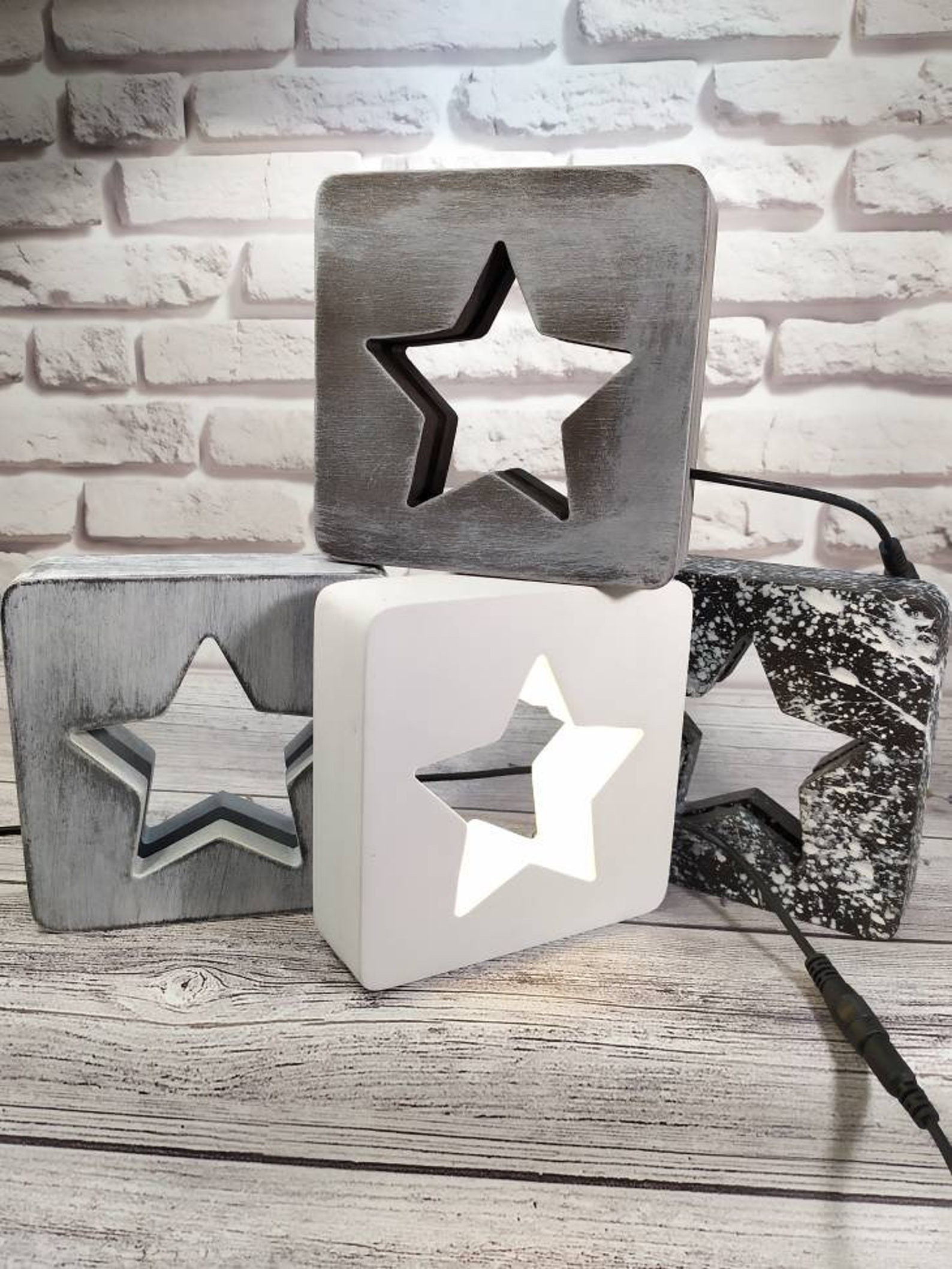 Handmade Led wooden lamp baby table lamp Сhildrens Etsy