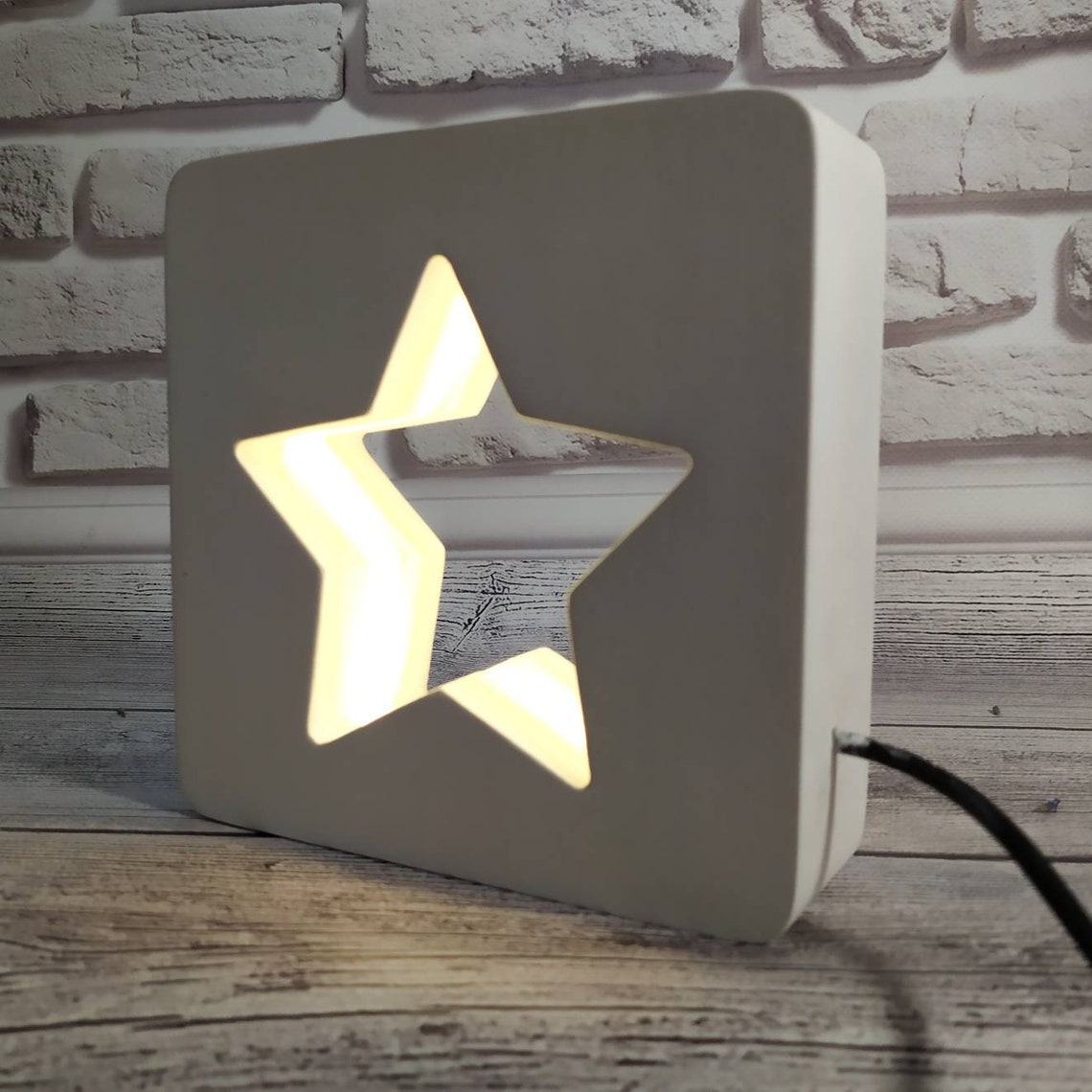 Handmade Led wooden lamp baby table lamp Сhildrens Etsy